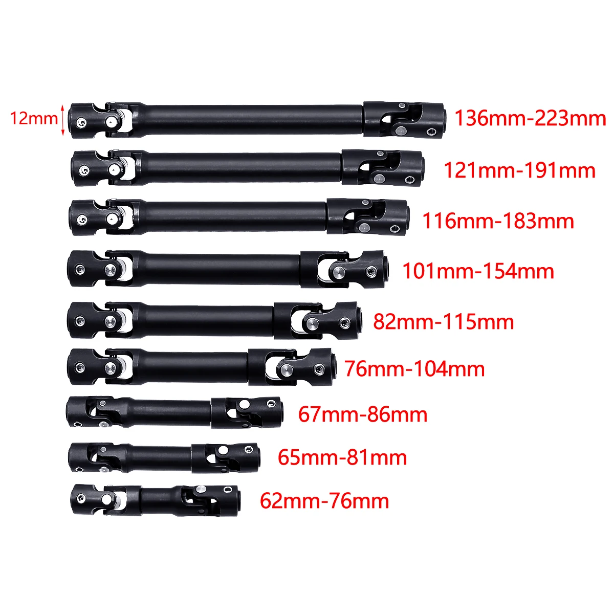 CNC Steel Heavy Duty Drive Shaft For 1/10 RC Crawler Axial SCX10 III II 90046 Capra Wraith TRX4 TRX6 Redcat GEN8 Universal Joint