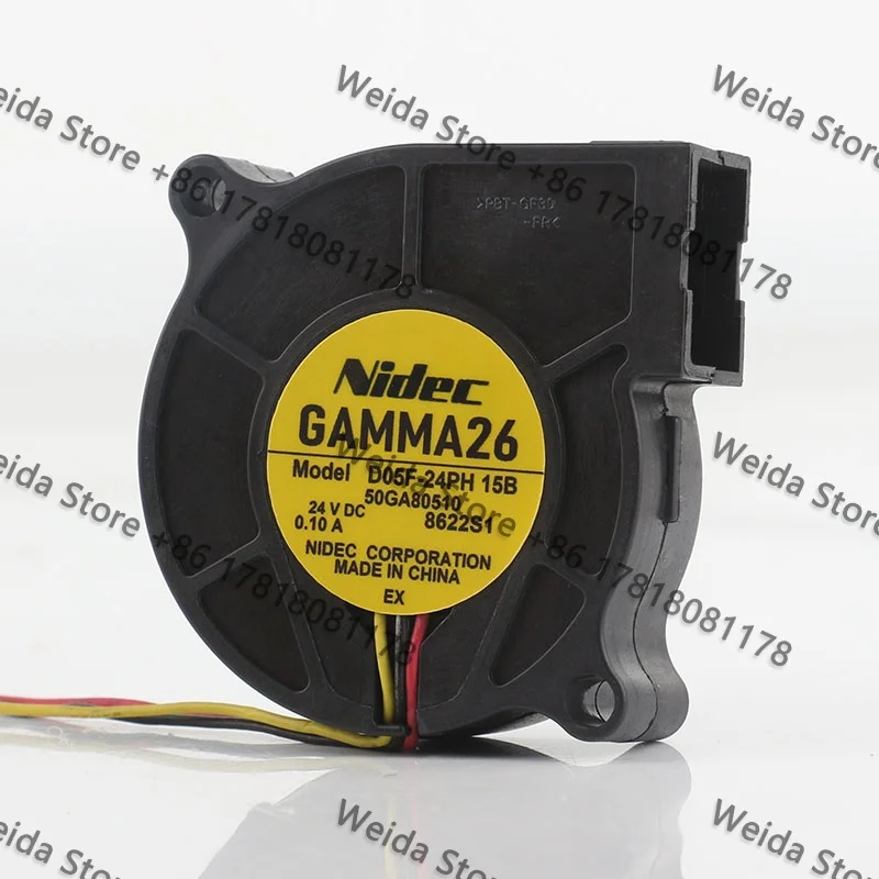 New Original Nidec DC 24V 0.10A Three-wire 5CM Server Silent Blower 50X50X15MM D05F-24PH 15B Cooling Fan