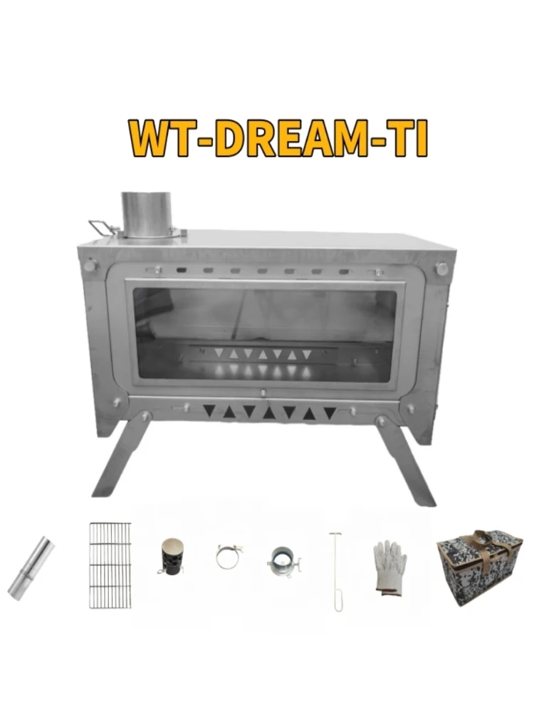 

Портативная походная печь WTDreamSus из нержавеющей стали, складная, для кемпинга, на дровах, для палатки, уличная, с подключением к электросети, гриль для барбекю, для походов и путешествий