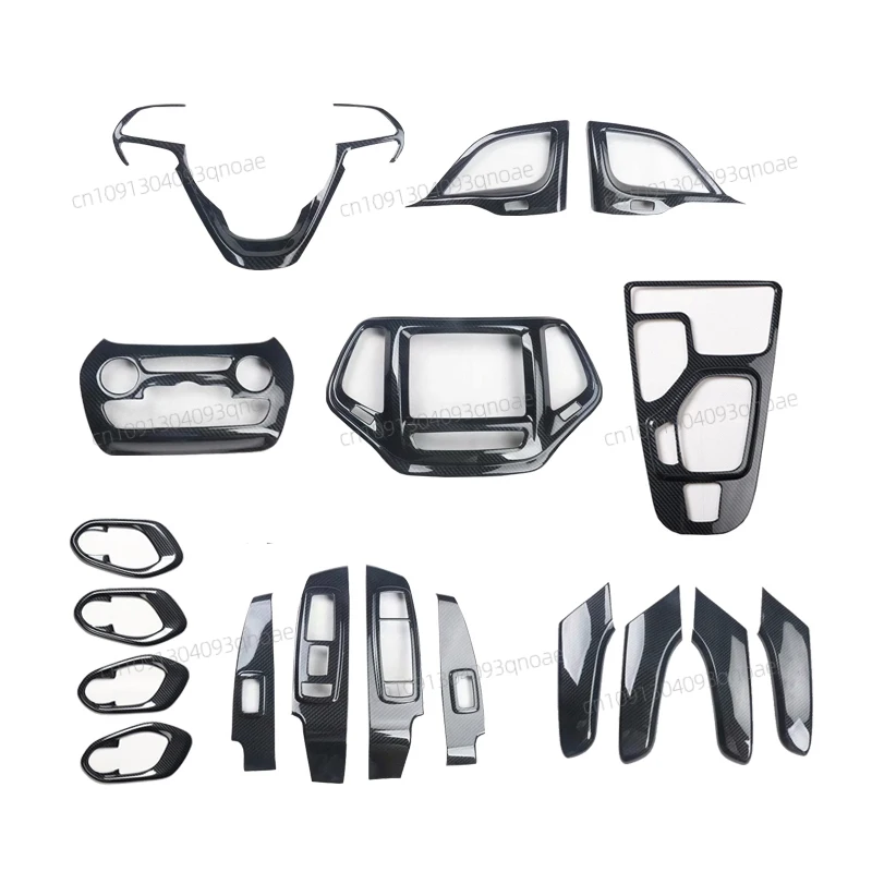 

For Jeep Cherokee 2014 2015 2016 2017 Plastic Carbon Fiber Style Decoration Accessories Car Interior Gear Door Trims Stickers