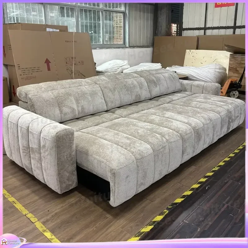 Luxury Recliner Sofa Bed Remote Control Velvet Living Room Furniture Wooden Frame Modern Convertible Couch Set