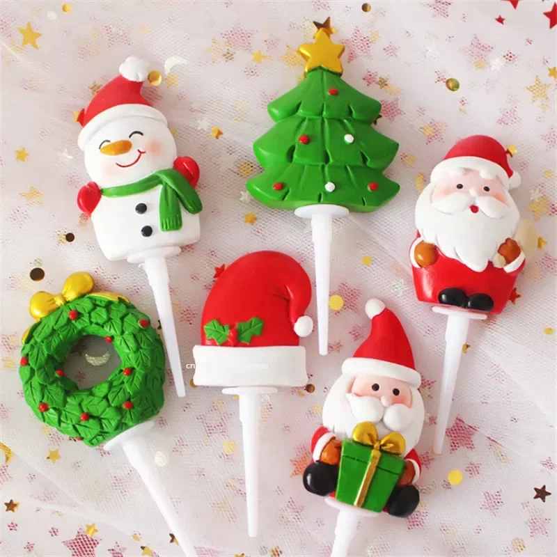 Santa Claus Deer Snowman Christmas Cake Decoration Tools Ornaments New Year Decor Christmas Tree Baking Decoration Tools Navidad