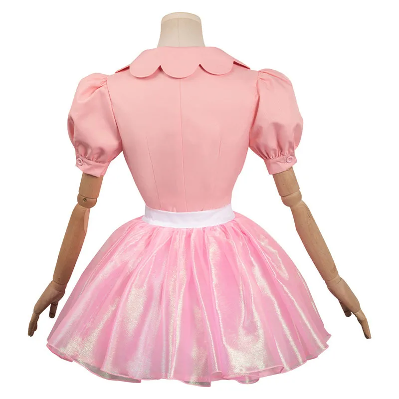 Movie Margot Cosplay Pink Yarn Skirt Costume Top Skirt Hair Accessories Outfit Girls Women Adult Halloween Carnival RolePlay