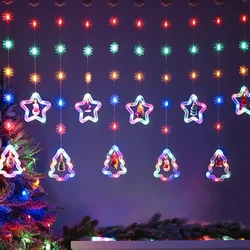 Christmas Tree Decortive Fairy Lights Xmas Decoration String Lights for Home Garland LED Curtain Icicle Lights New Year Supplies