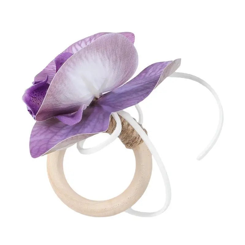 New Wooden Napkin Rings Subtle Orchid Texture Nordic Style Table Decor Wedding Catering Hotel Dining Table Supplies