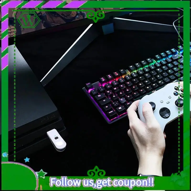ABIK-USB Receiver Adapter For PS3/4/5, For ONE S SWITCH PRO Console- Bluetooth Wireless Gamepad Controller Dongle