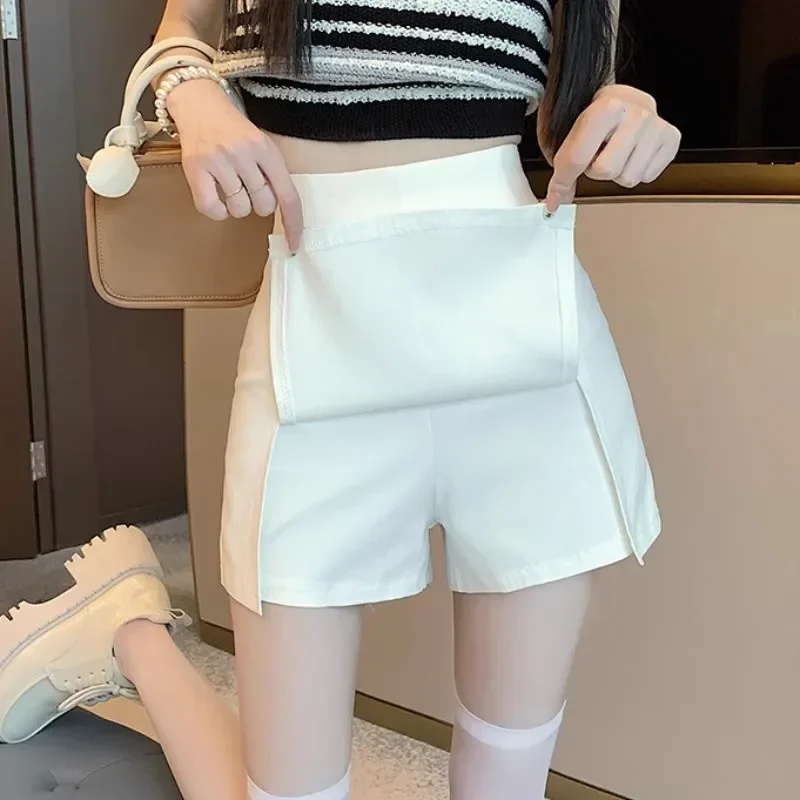 

Платье женское, летнее, миниатюрное, с защитой от воздействия, с высокой талией, трапециевидной формы, юбка с боковым разрезом, сексуальные шорты