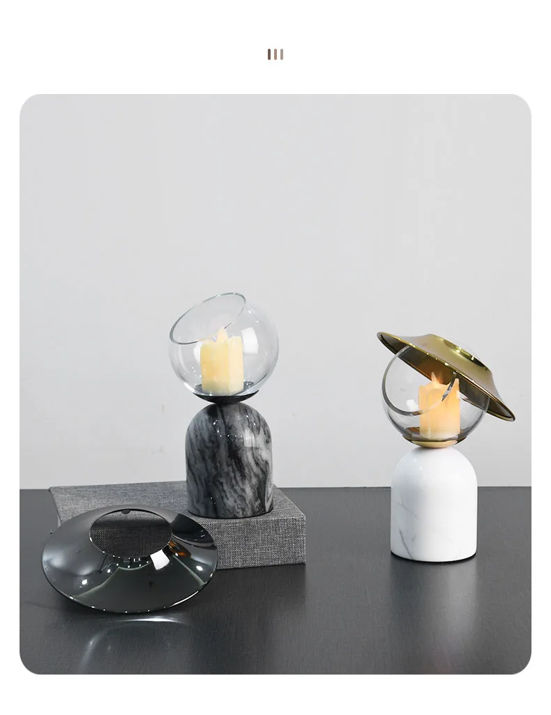 

Home Candle Holders Circular Marble Candle Holder Romantic Dining Table Candlestick Desk Decoration Ornaments Wax Melt Burner