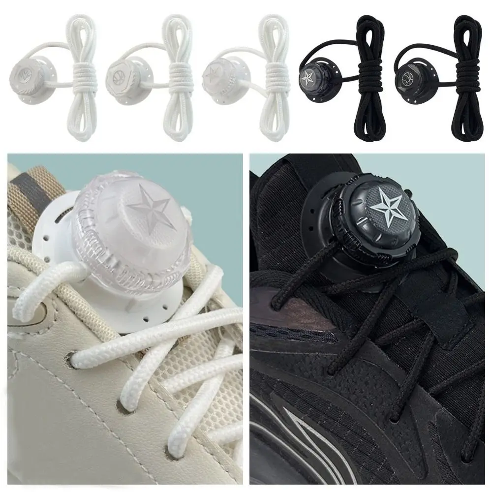 

1 Pair Tire Shape Buckle Automatic Shoelaces Thick Rope Adjustable No Tie Shoelaces Quick Fit Shoelace Fixator Shoe Accessories