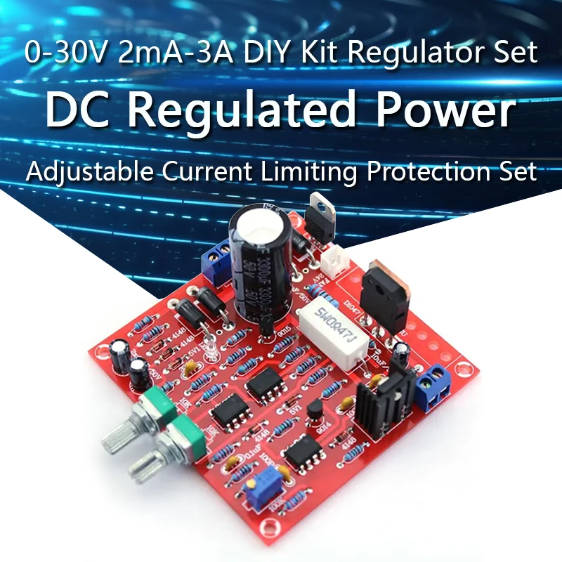 0-30V 2mA-3A zasilacz regulowany DC zestaw do samodzielnego montażu ciągle regulowane ograniczenie prądu zestaw regulatora napięcia
