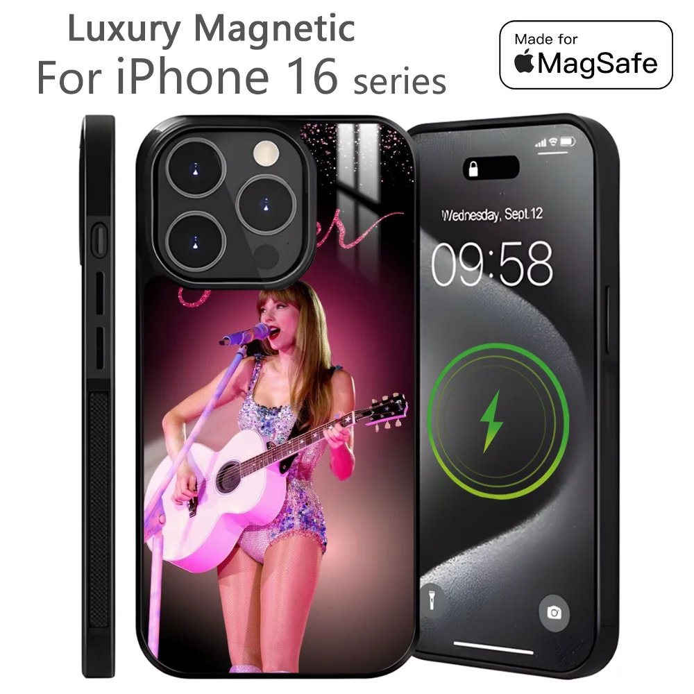 Singer T-Taylors-S-SwiftS Phone Case For iPhone 16 15 14 13 12 11 Pro Max Plus Mini Magnetic Magsafe Wireless Charging Cover