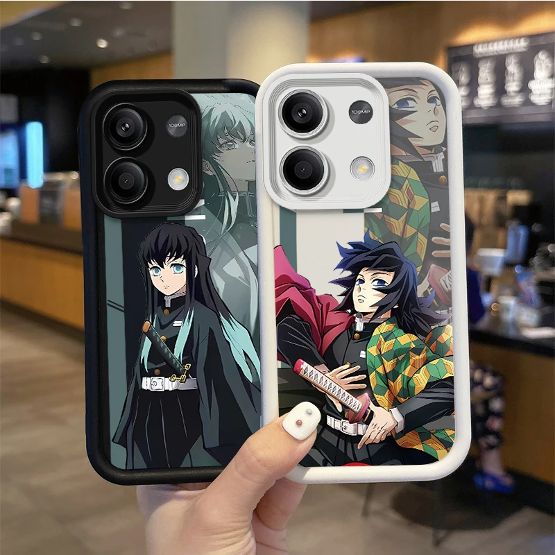 Demon Slayer Anime Phone Case for Redmi Note 13 12 Pro Plus 5G Note 13 12 11 10 9 Pro 12C 10C 9C A2 A1 FE Non-Slip Silicone Case