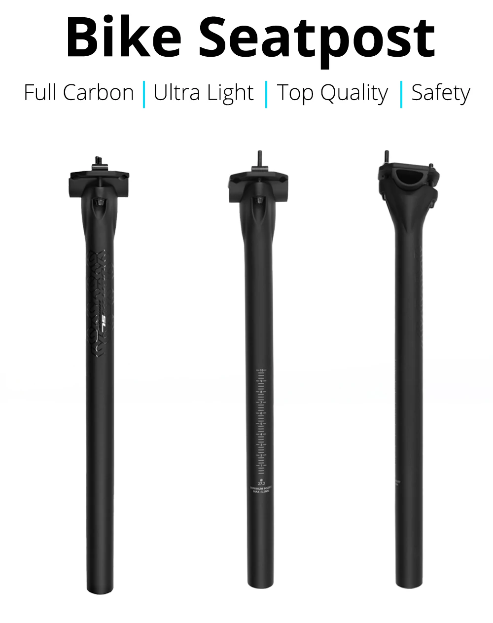 ULLICYC Ultraleichte 160g Fahrrad-Carbon-Sattelstütze, MTB/Rennrad-Sitzrohr, 27,2/30,9/31,6mm, Carbon-Klemm-Sattelstützenteile – Detail 4