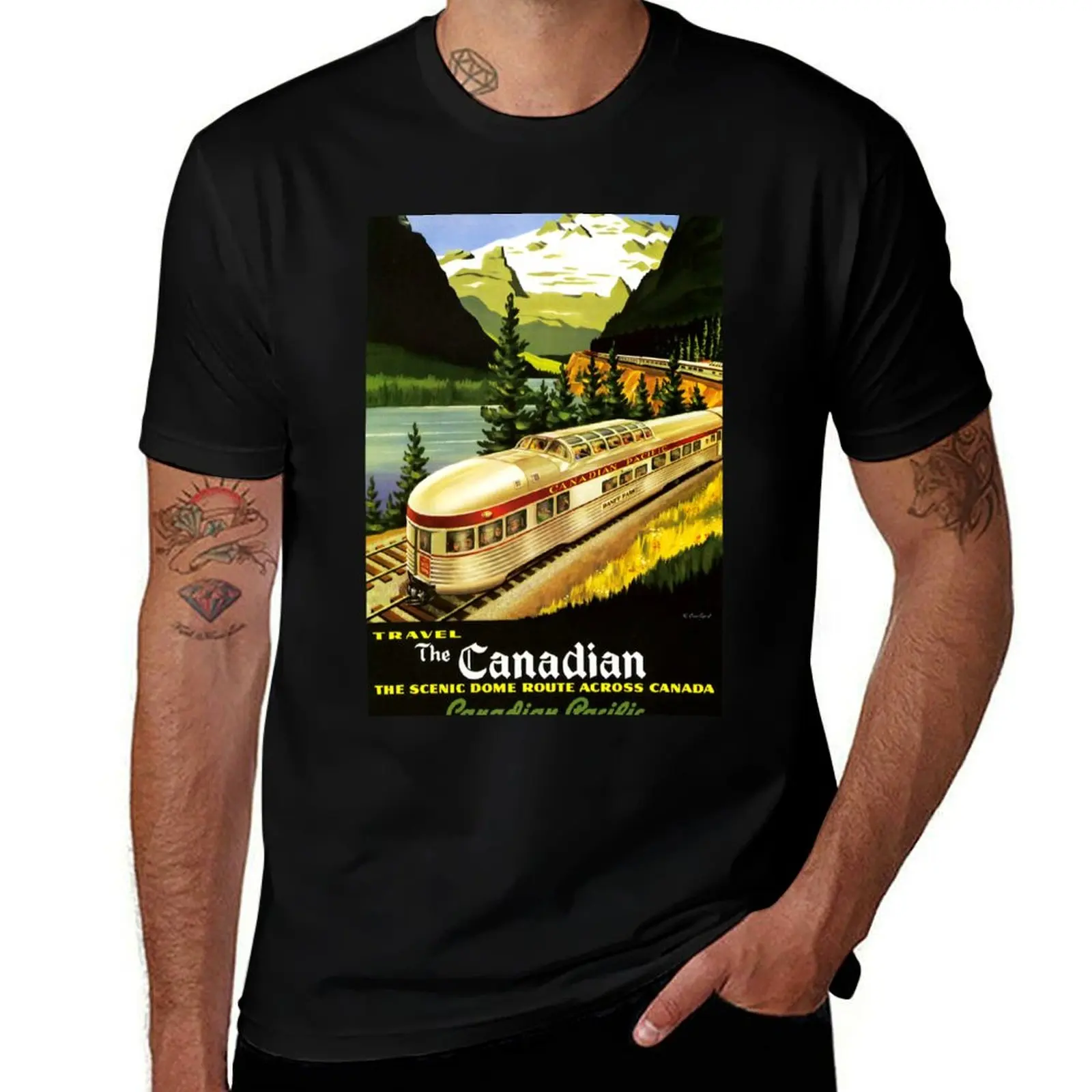 Camiseta Canadian Pacific, Scenic Dome Route to Banff Park, camiseta informal básica de talla grande
