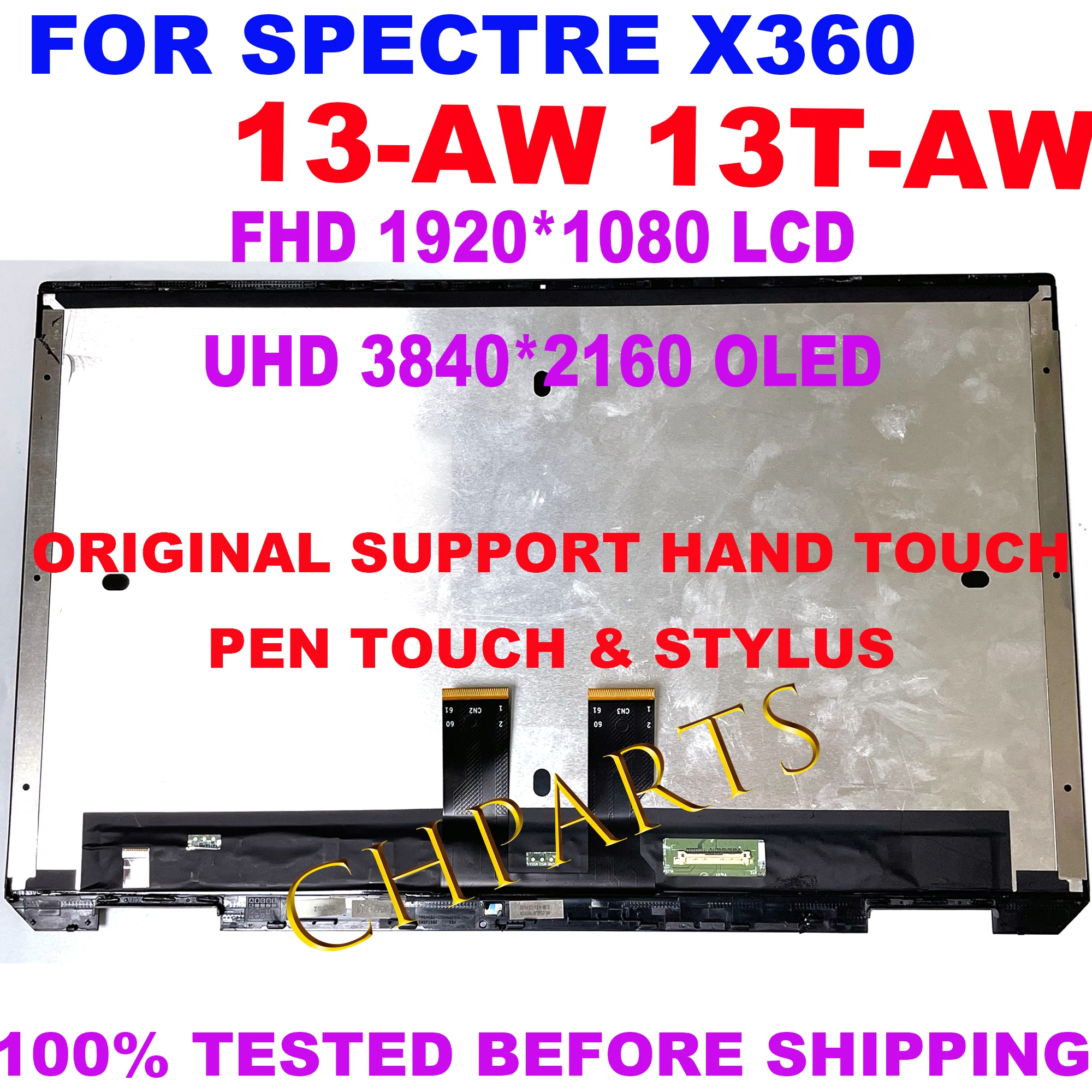 Imagem -03 - Touch Screen Display Digitalizador Painel Lcd Montagem de Substituição Lcd com Quadro hp Spectre X360 13-aw 13t-aw L635621j0 M133nvfd