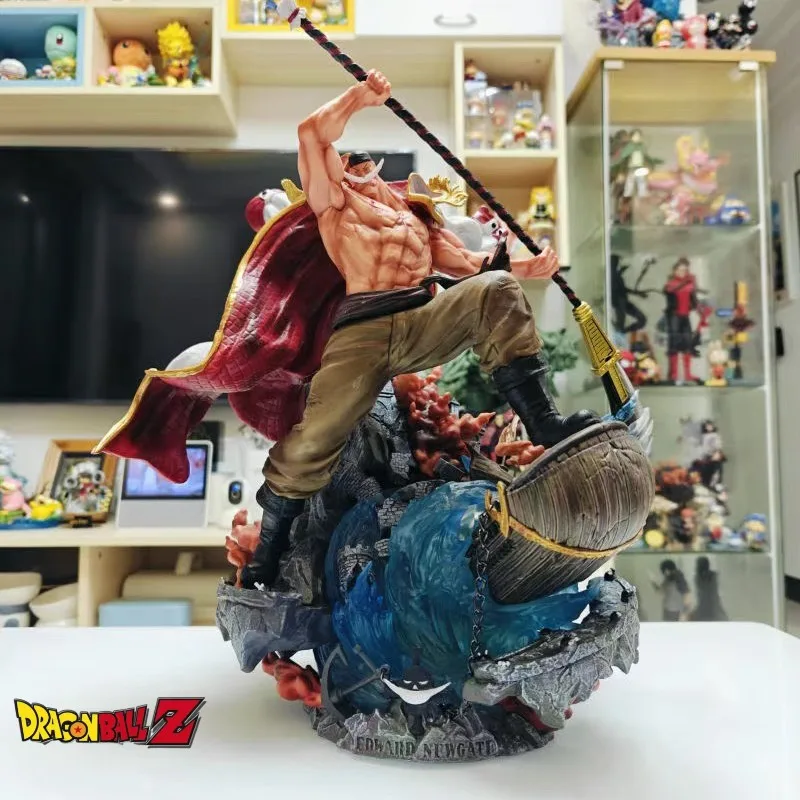 Action Figurine One Piece 41cm Anime Figure On Top Of The War Edward Newgate Statue Pvc Model Collection Toys Birthday Gifts