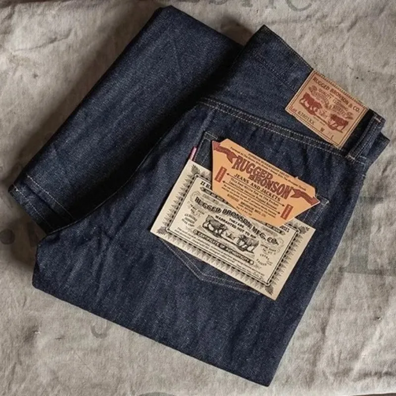

Прочные джинсы Bronso Selvedge Denim, модель 63801XX, прямые брюки с микро-изогнутым кроем 501