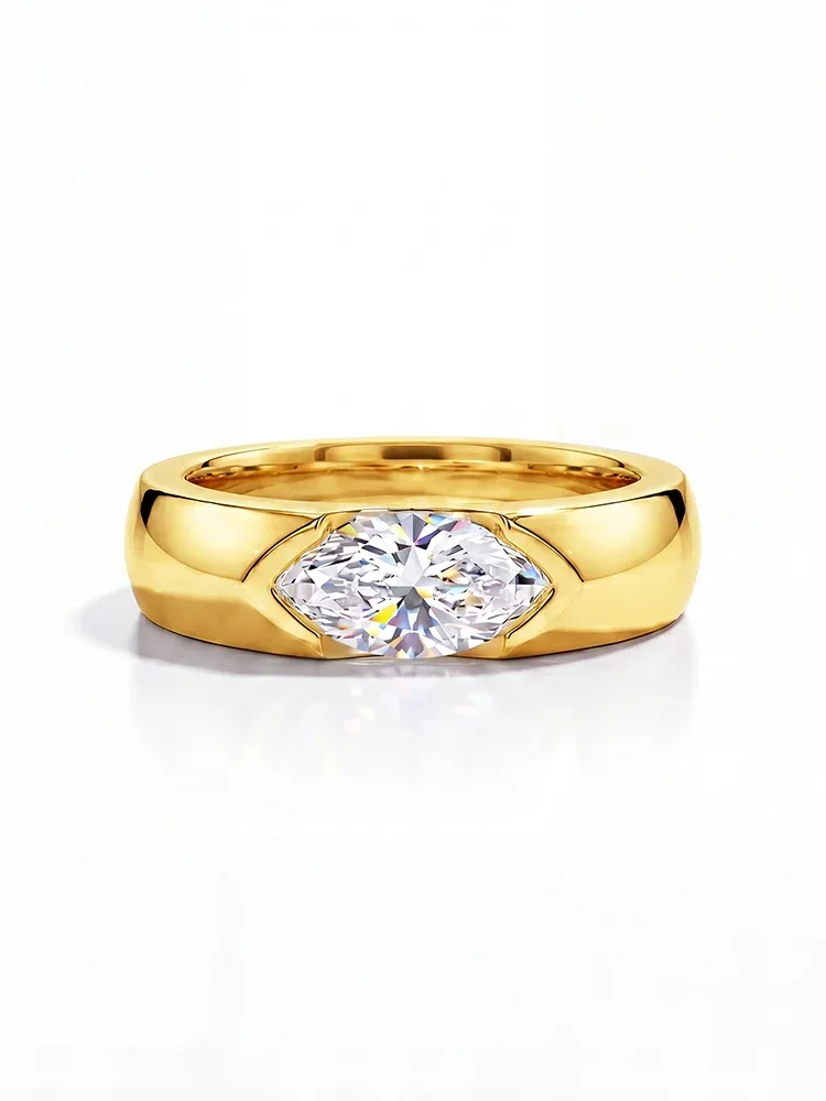 Modischer 925 Sterling Silber Echter 1CT Marquise Moissanit Diamant Hochzeitsring Verlobungsringe für Frauen Geschenk Edle Schmuckstücke – Detail 6