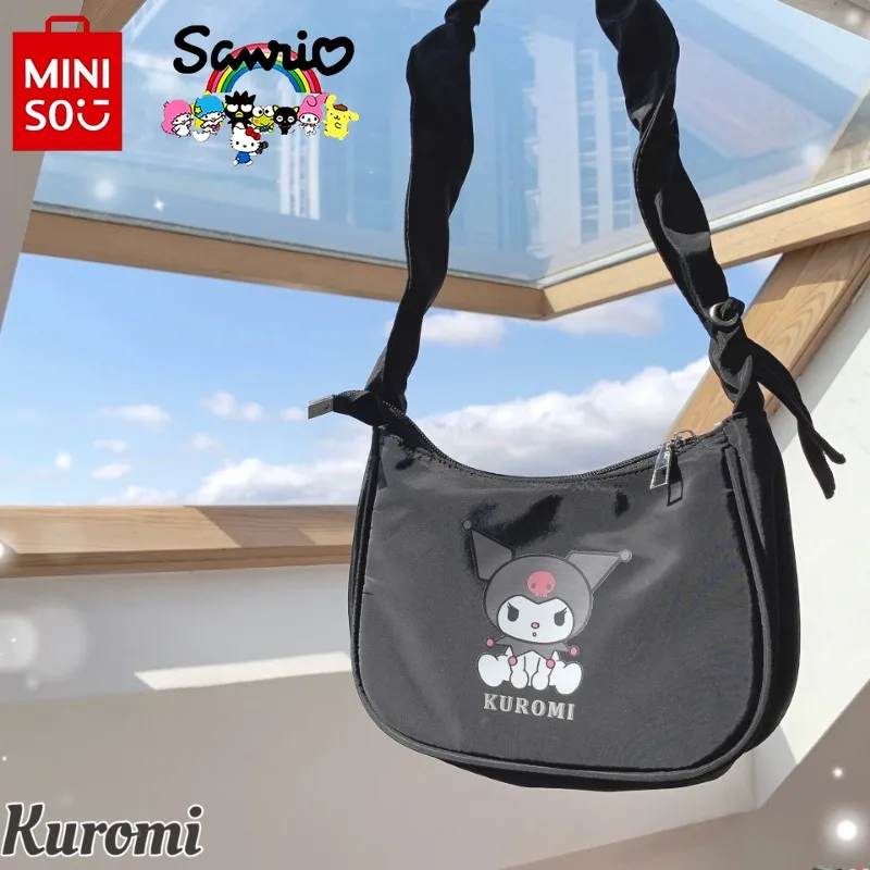 Miniso Sanrio 2024 New Women's Handbag Fashionable and High Quality Women's Shoulder Bag Cartoon Versatile Girl Storage Bag