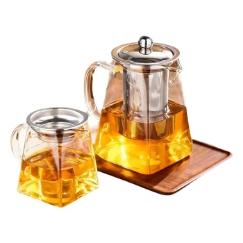 Glass Teapot with Infuser Tea Set Kettle Maker Infusers Jug Teaware Kitchen Dining Bar…