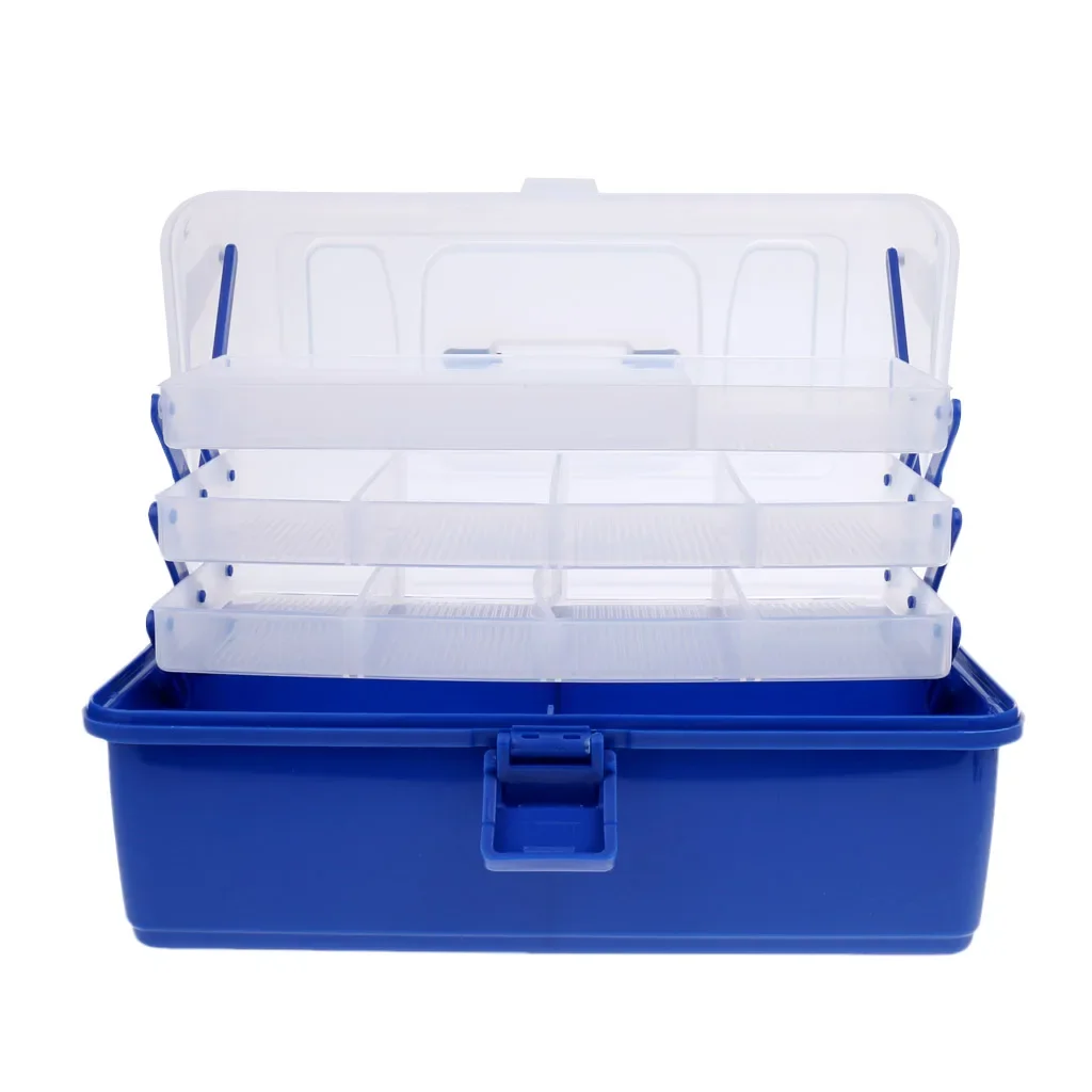 

3/4 layers Waterproof Fishing Tackle Box Tray Fishing Lures Baits Case Ladder Shaped Container