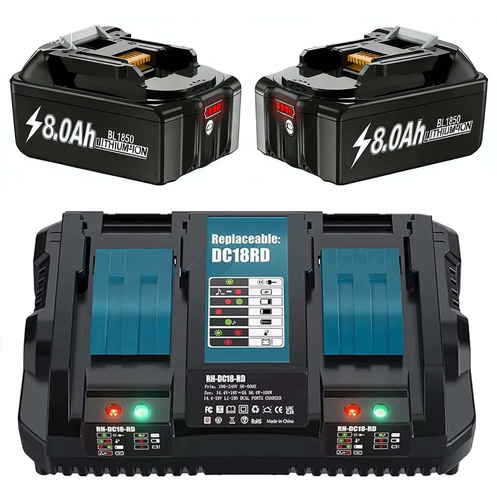 

BL1860 8AH For Makita 18V Battery Power Tools Li-ion Replacement LXT BL1850 BL1840 for 18 V Screwdriver with BMS