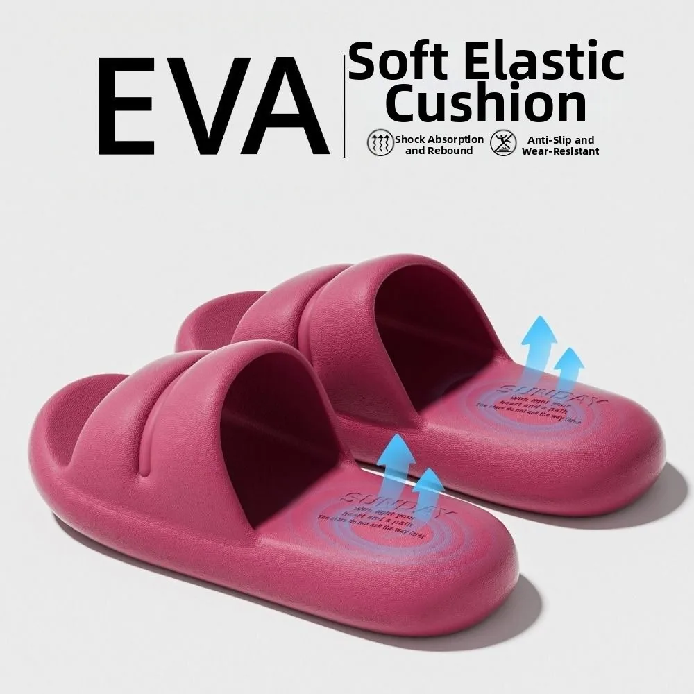 Pantoufles à coussin d'air de couleur unie, amortissantes et rebondissantes, en EVA souple, antidérapantes, durables, pour femmes, pour l'intérieur et l'extérieur