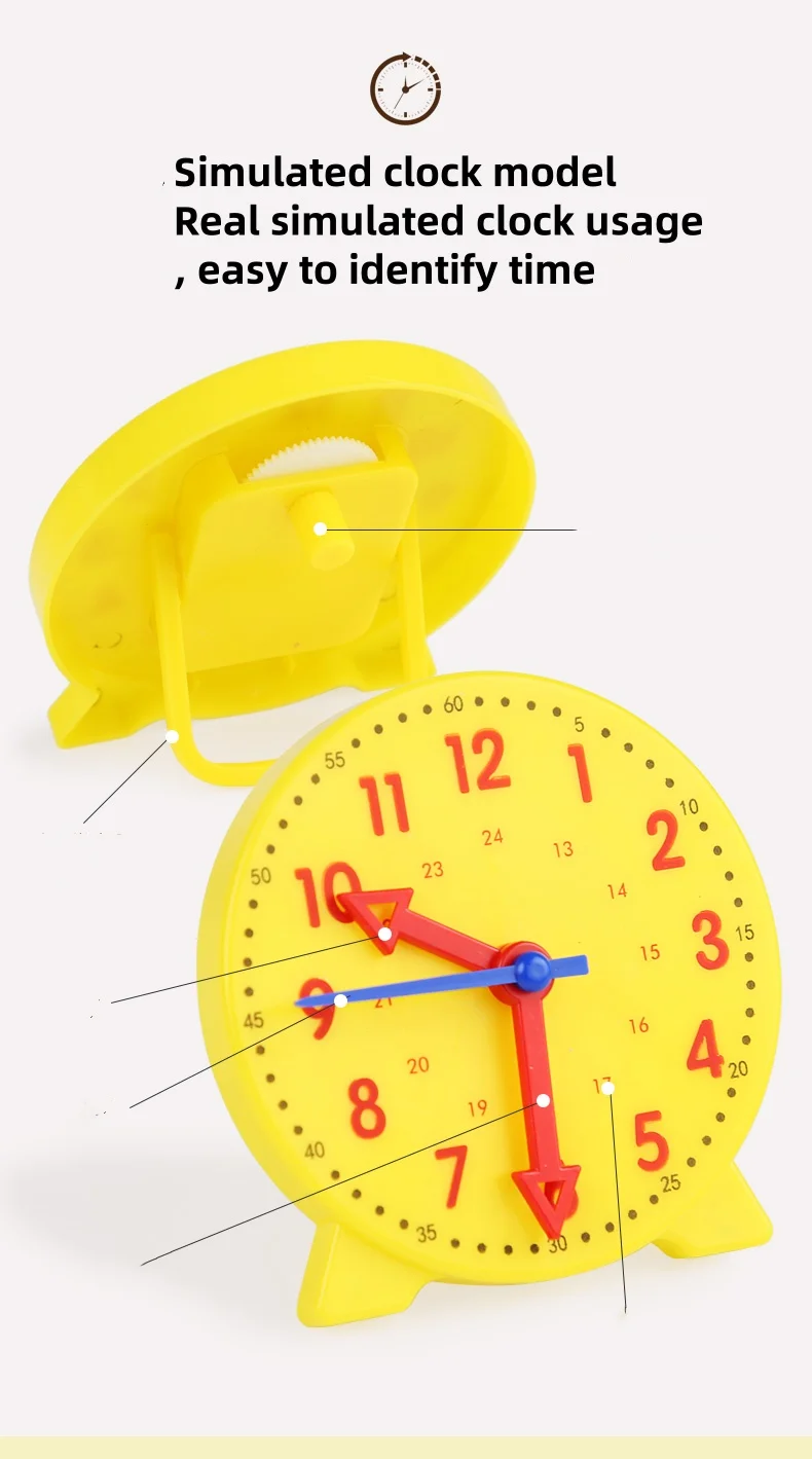 Uhr-Lehrmittel, Zeiterkennung, Uhrenmodelle für Kinder, Lehrformen für den Kindergarten, Mathe-Materialien für die Grundschule, Spielzeug