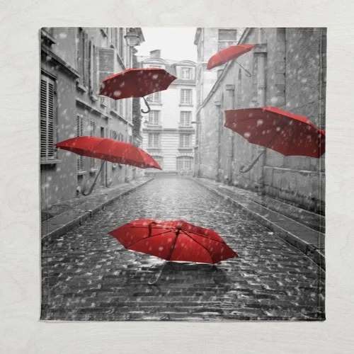 Else Carpet Else Gray Street Red Umbrella Wellsoft Patterned 3D Tv Blankets