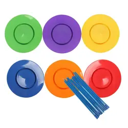 Children Acrobatic Juggling Props Plate Easy Rotating Clown Spinning Plates 6pcs for Activity Center Kindergarten Kids