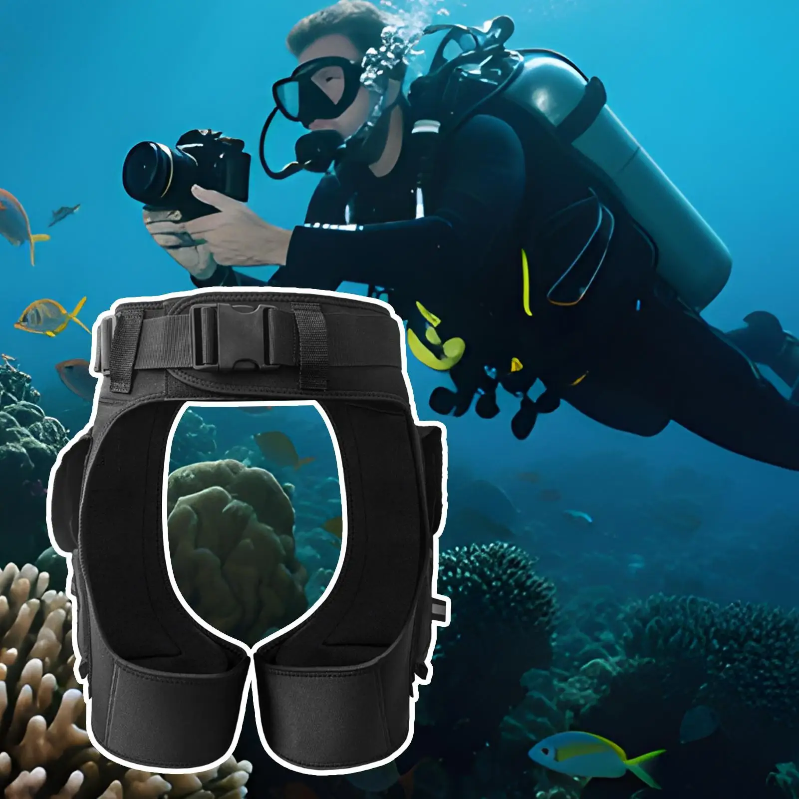 

Wetsuit Pants Open-Crotch Design Neoprene Diving Shorts With Pockets Adjustable Wetsuit Pants For Surfing Sailing Outdoor