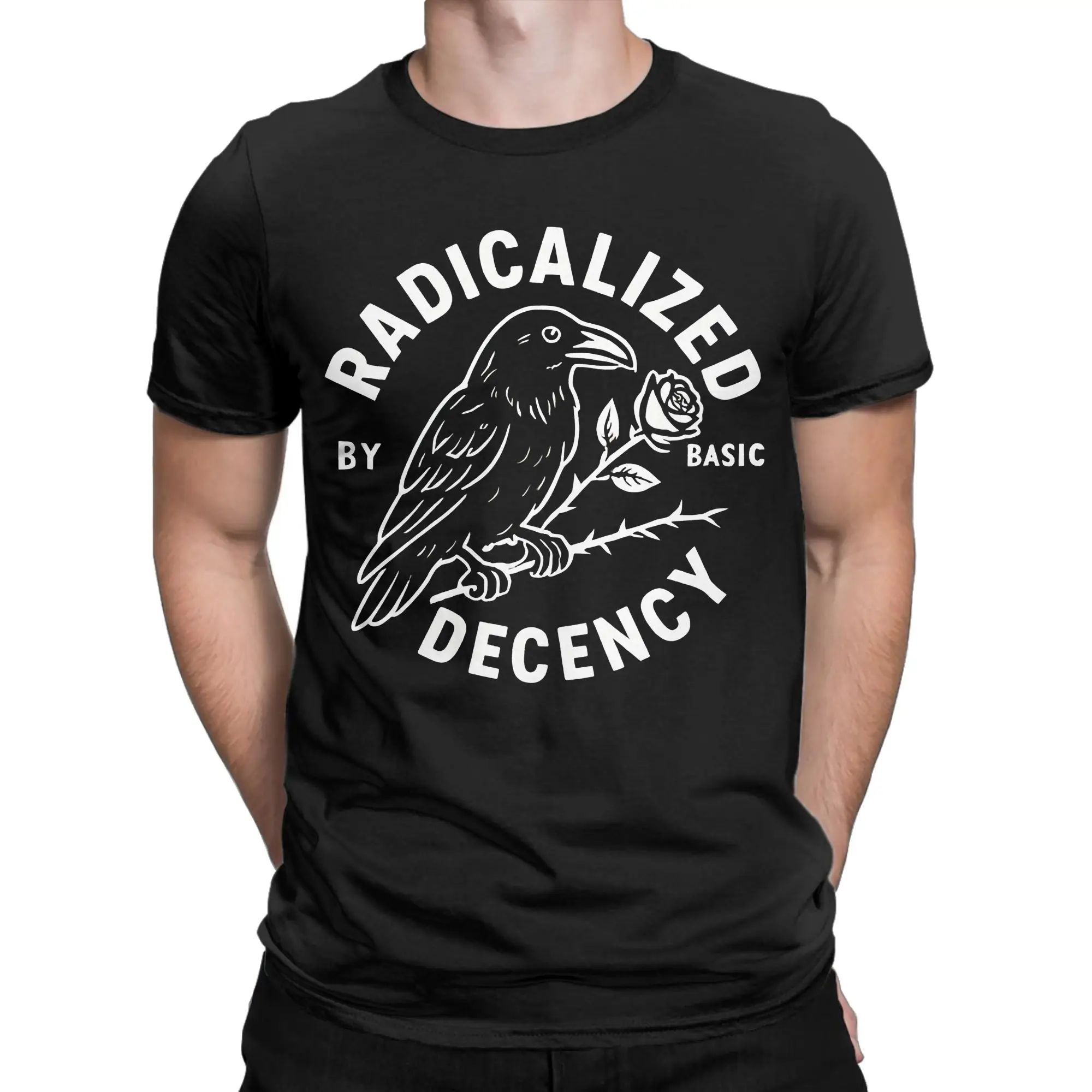 Men Women's Radicalized by Basic Decency Resist Activism T Shirt  Pure Cotton Tops Funny Short Sleeve Round Collar T-Shirts