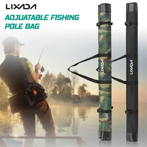 Lixada 낚싯대 케이스, 휴대용 소프트 케이스, 접이식 폴 보관 가방, 정리함 폴 세트