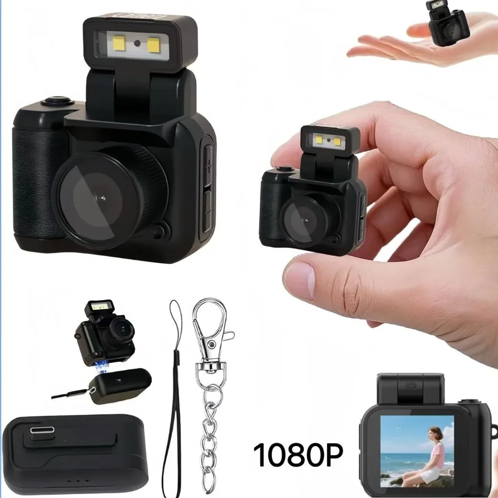 Y4000 Daumen Mini Schlüsselanhänger Kamera Bildschirm HD 1080P Schlüsselanhänger Tragbare Retro CCD Digitalkamera Tasche DV Video Recorder Blitzlampe