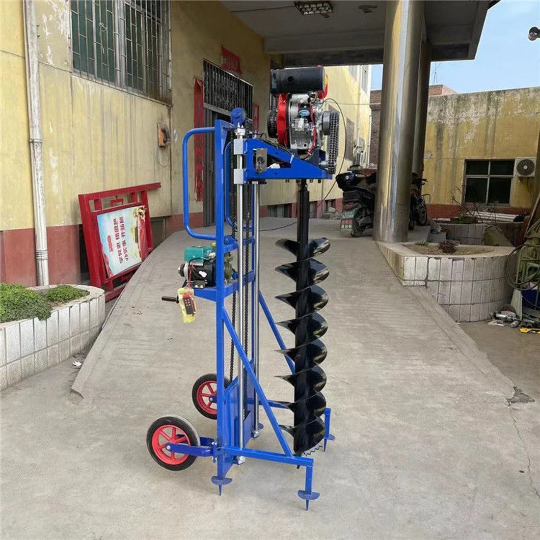 Diesel electric pole digging machine hilly mountain drilling machine street light pole photovoltaic drilling rig