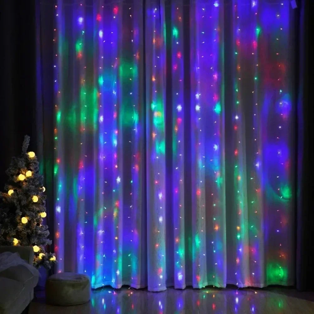 3/4/6 m LED-Vorhang-Lichterkette, Dekoration, USB, Urlaubsgirlande, Feenlampe, 8 Modi, für Zuhause, Garten, Weihnachten, Party, Hochzeit, Dekoration – Detail 14