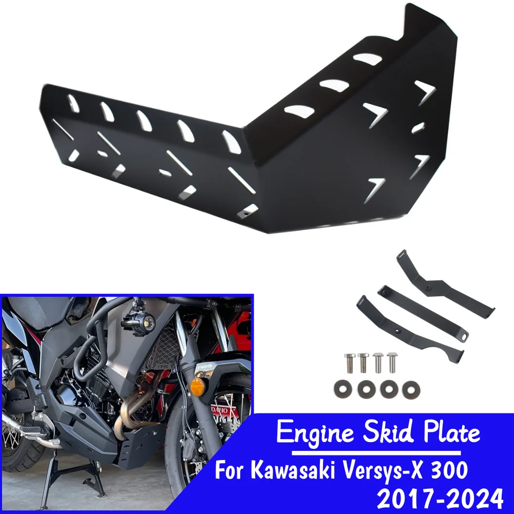 Versys X300 Engine Skid Plate For Kawasaki Versys-X 300 2017-2024 Versys-X300 Motorcycle Chassis Protection Cover Belly Pan