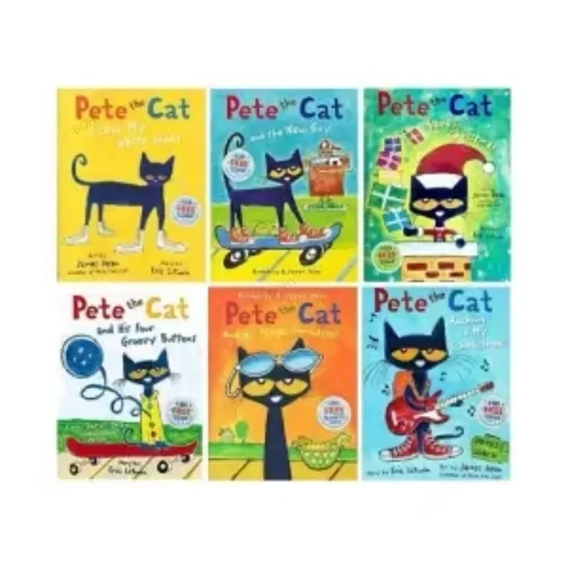 Pete The Cat Picture Book Children's Baby Famous Stories English Story Book Set for Bedtime Reading As A Gift for Children