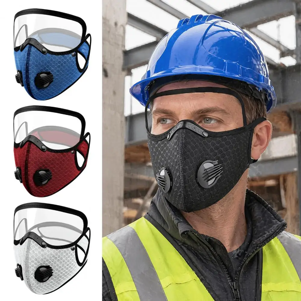 2 Pcs Dust Masque, Breathable Reusable Carbon Filter Face Cushion with Goggles for Woodworking Construction Mowing Grinding 95