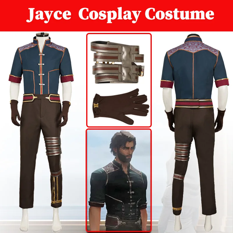 Arcane Season 2 Jayce Cosplay Green Costume Game LOL Disgusie Fantasia Uniform Outfits Men Halloween Carnival Suits Customized