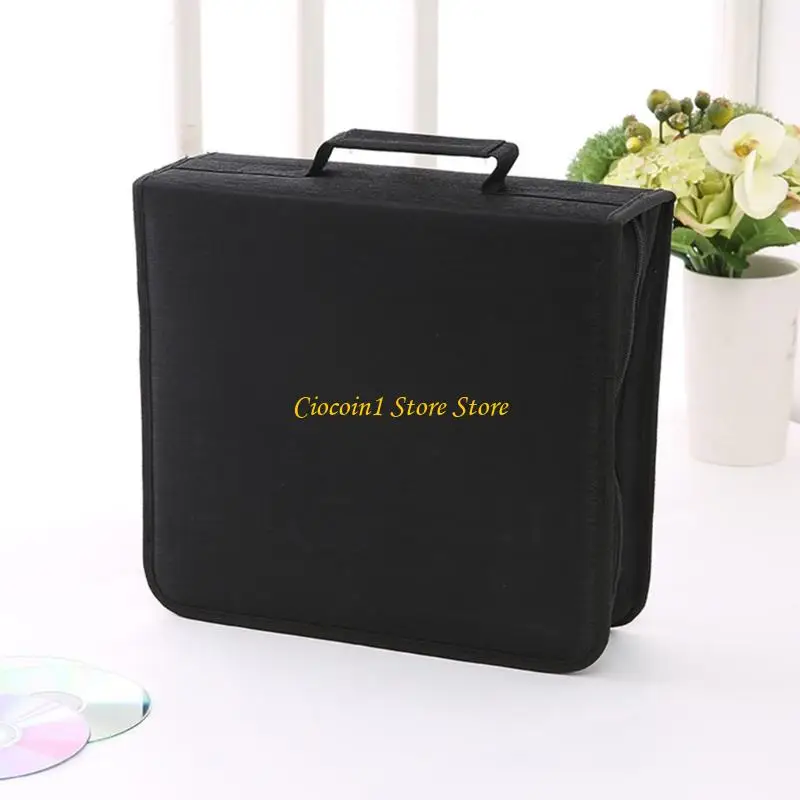 A3PC 256/384 Capacity Disc Case Large Disc Sleeve Portable VCD Storage Box Portable Bag Protective Wallet with Handle For Car