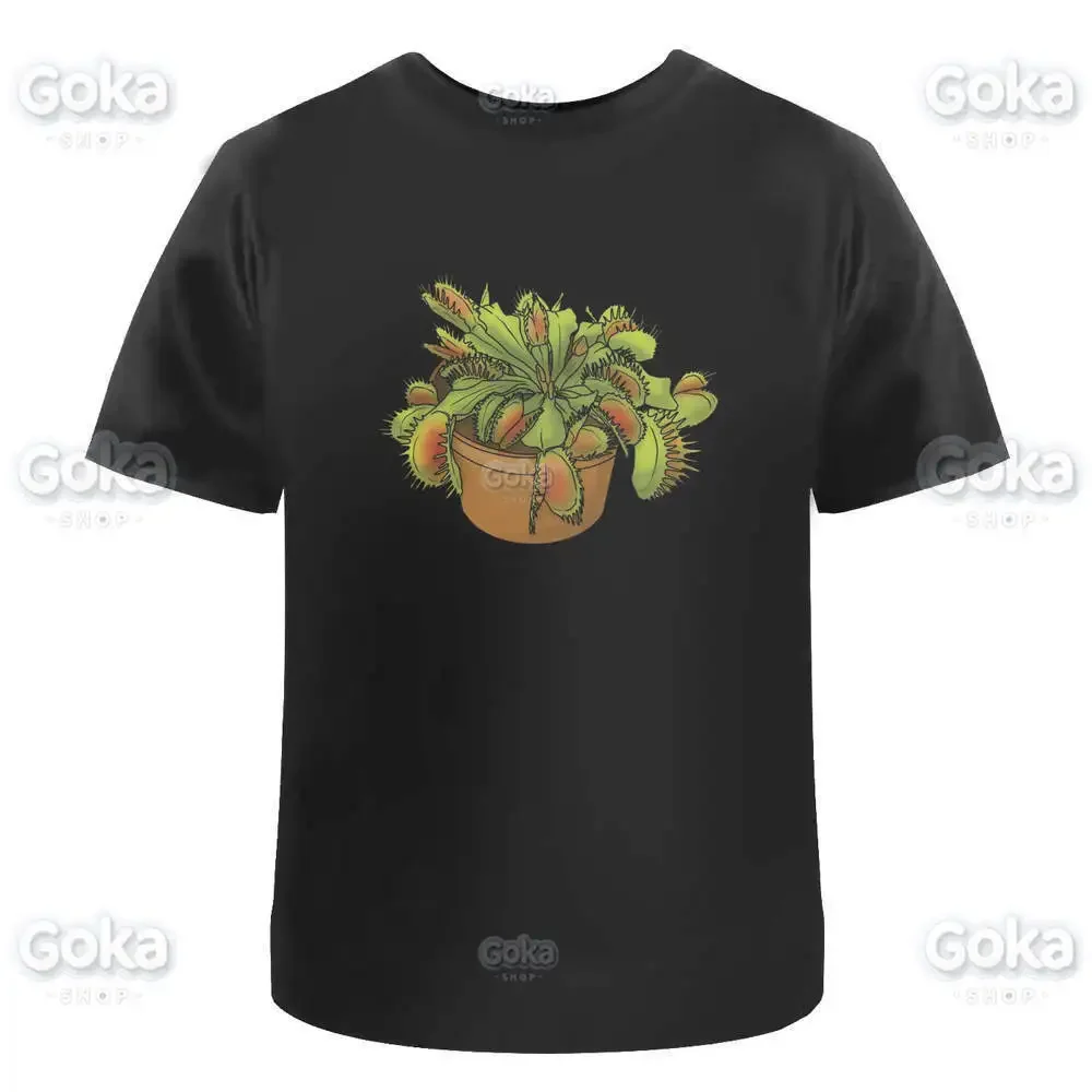 Venus Flytrap Graphic T Shirts Mens Clothing New in Tops & Tees Cotton Women Printed T-shirt Y2K Clothes Cute Funny Tshirt