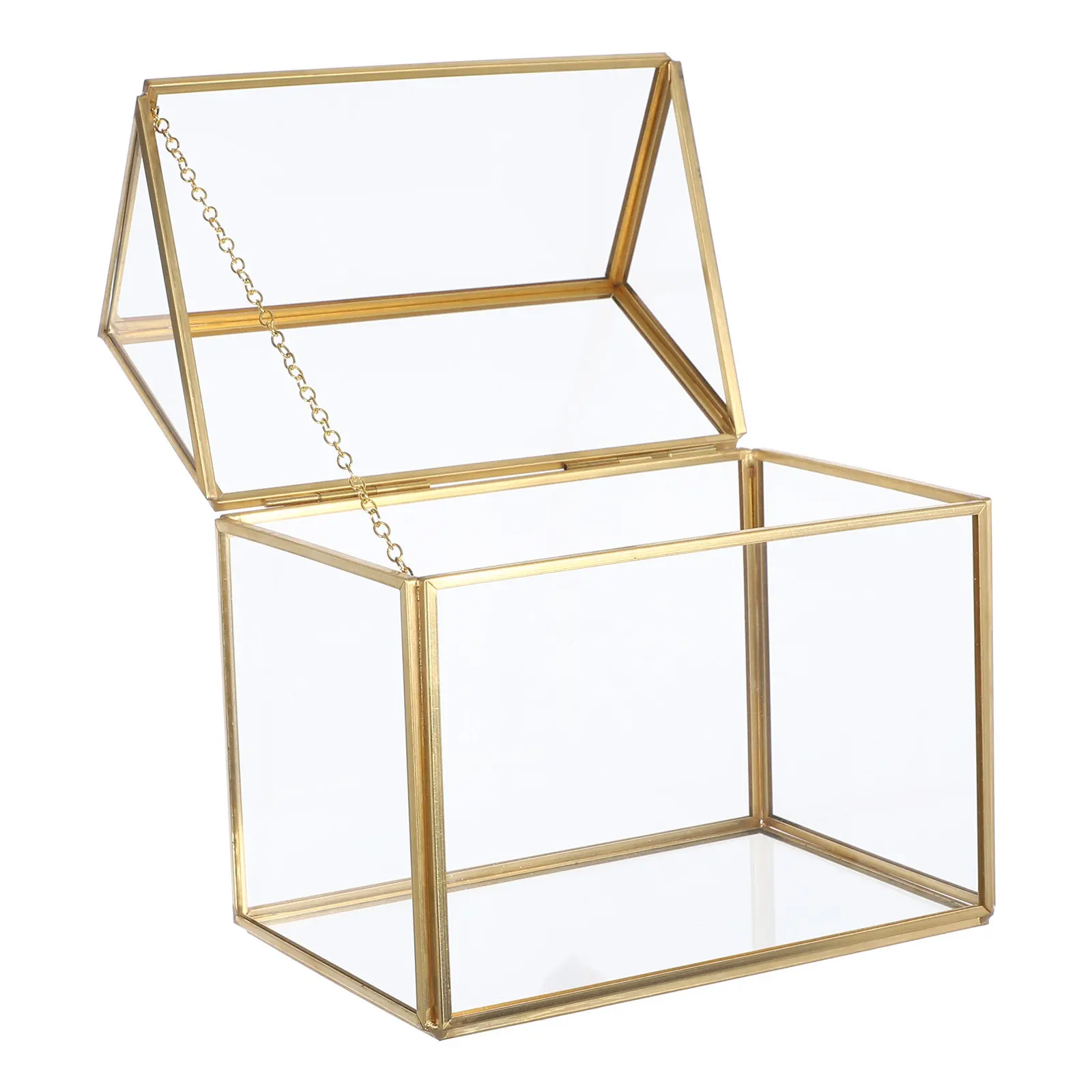 Indoor Glass Greenhouse Terrarium Design Clear Geometric Planter Box with Lid for Moss Air Plants Succulents Ferns Desktop