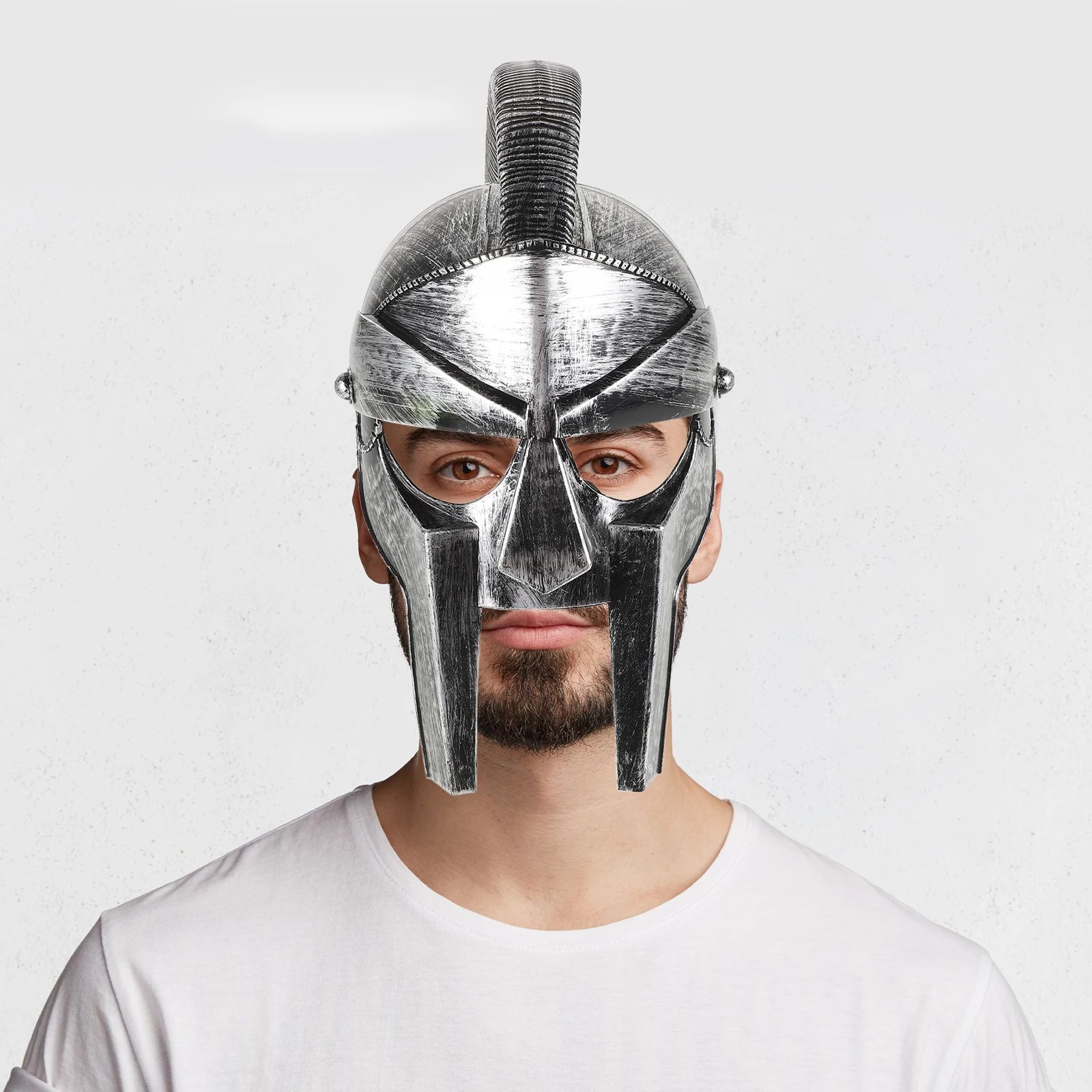 

Roman Folding Face Mask Costume Ancient European Soldier Headwear For Halloween Party Cosplay Event