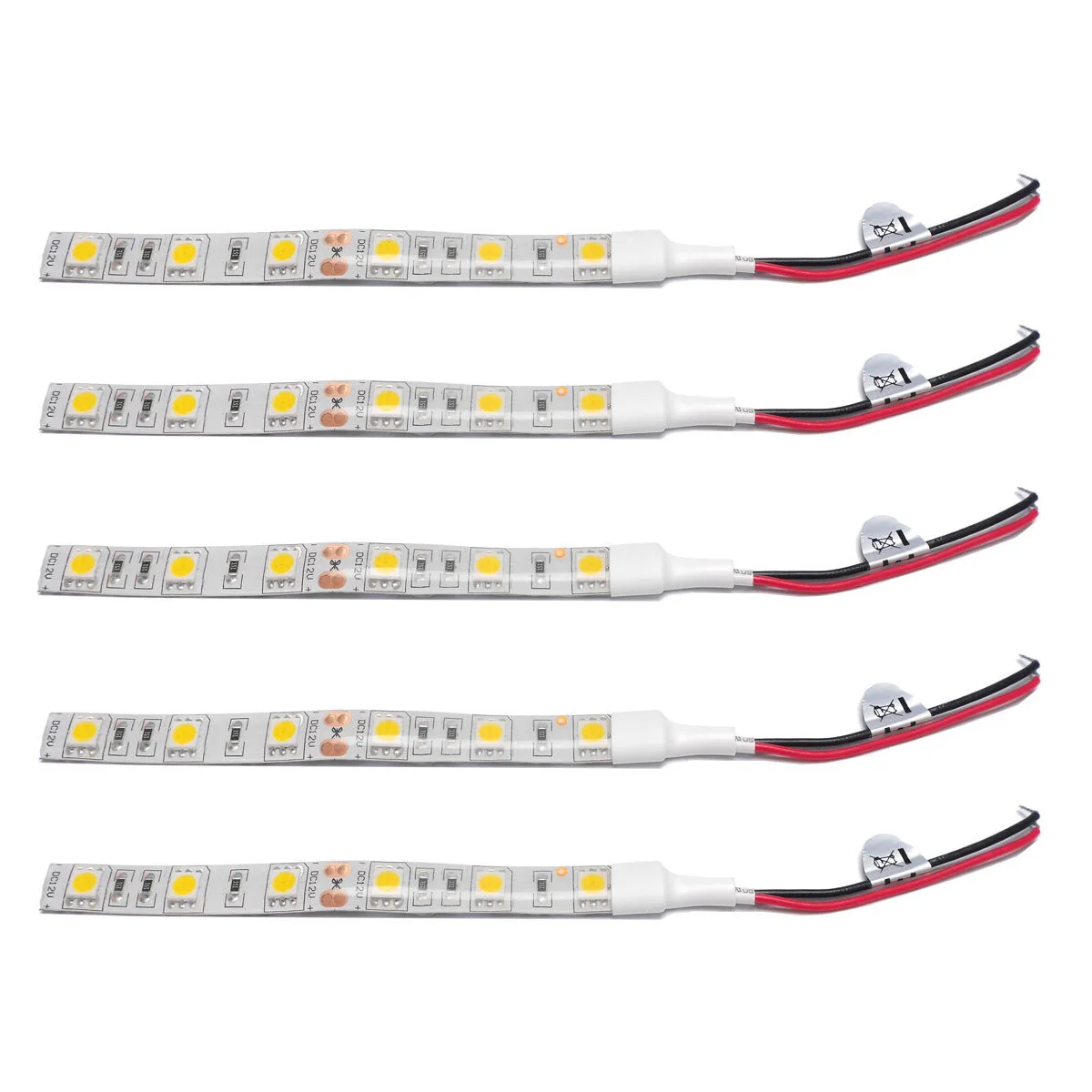 AB41-5Pcs 10Cm Waterproof 5050 Led Strip Lights Dc 12V Caravan Boat Car