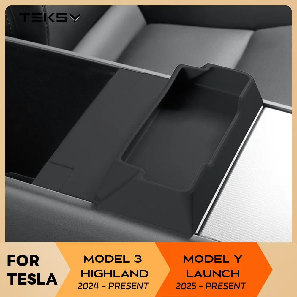 Für Tesla Model Y 2025 Juniper Launch Model 3 Highland 2024-2025 Konsolenarmlehne Silikon Sonnenbrille Aufbewahrungsbox Fach