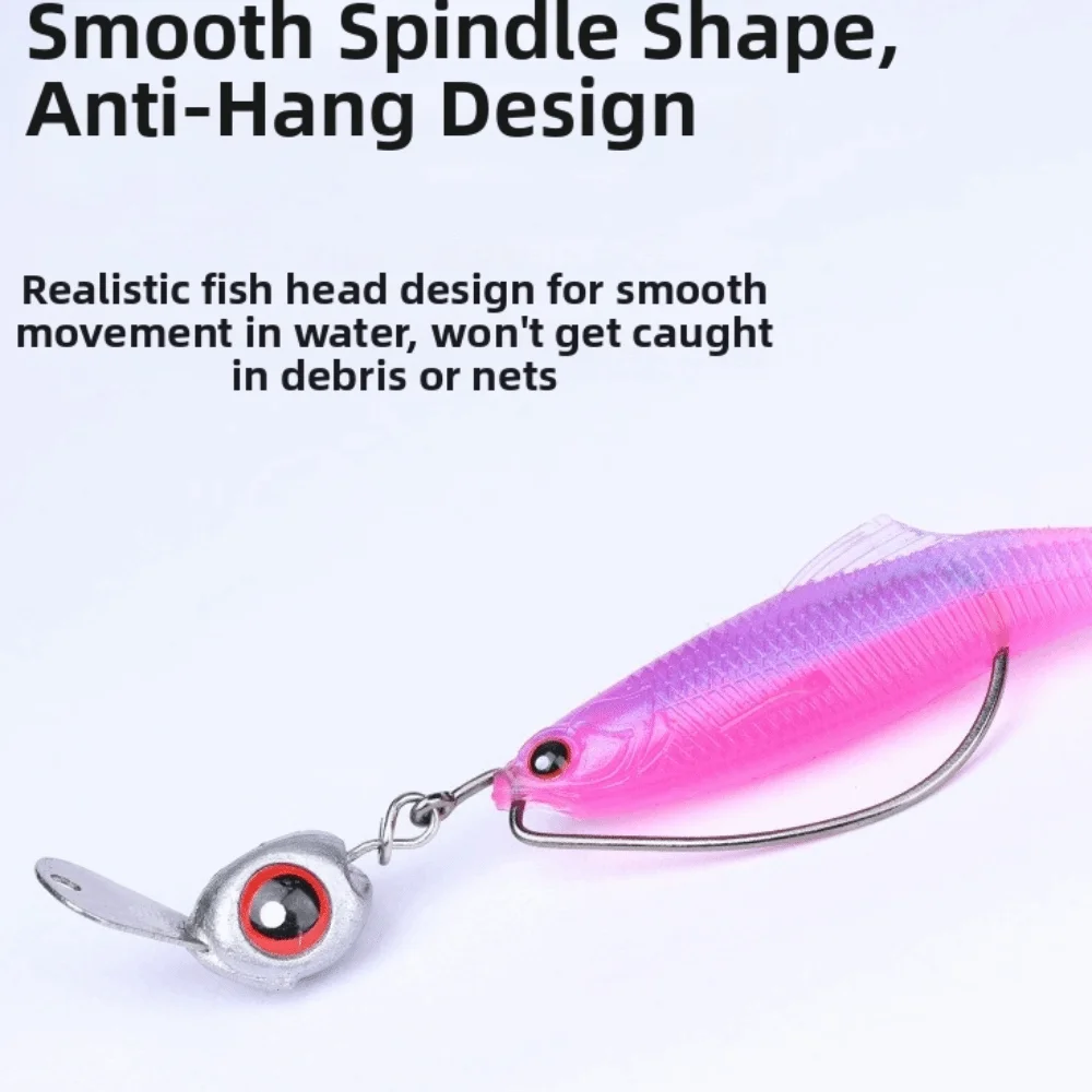 10pcs 10PCS Jig Head Lure Tongue Plate 3.5g 5G 7G 10G Bass Fishing Lure Quick Change Weedless Design Weedless Fishing Lure