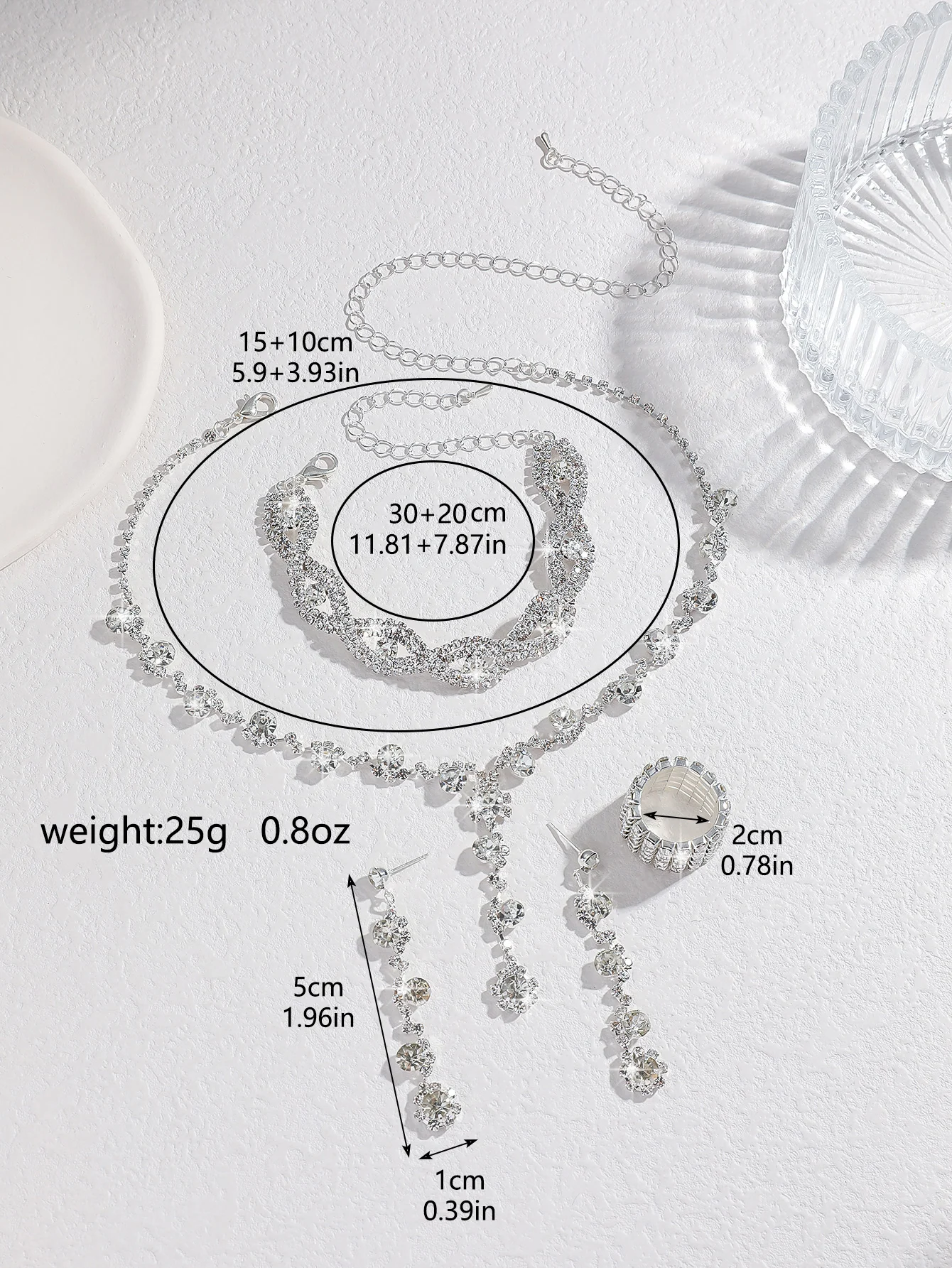 4PC Women\'s Fashion Copper Claw Chain Sunflower Necklace Earrings Bracelet Jewelry Set Wedding Banquet Party Holiday Gift
