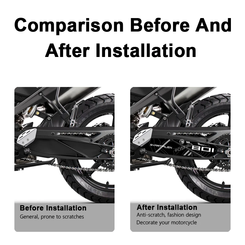 POSFIRA Motorcycle Swingarm Stickers Vinyl Decals for Husqvarna Svartpilen 801 2024 2025 Svartpilen801 Swing Arm Accessories