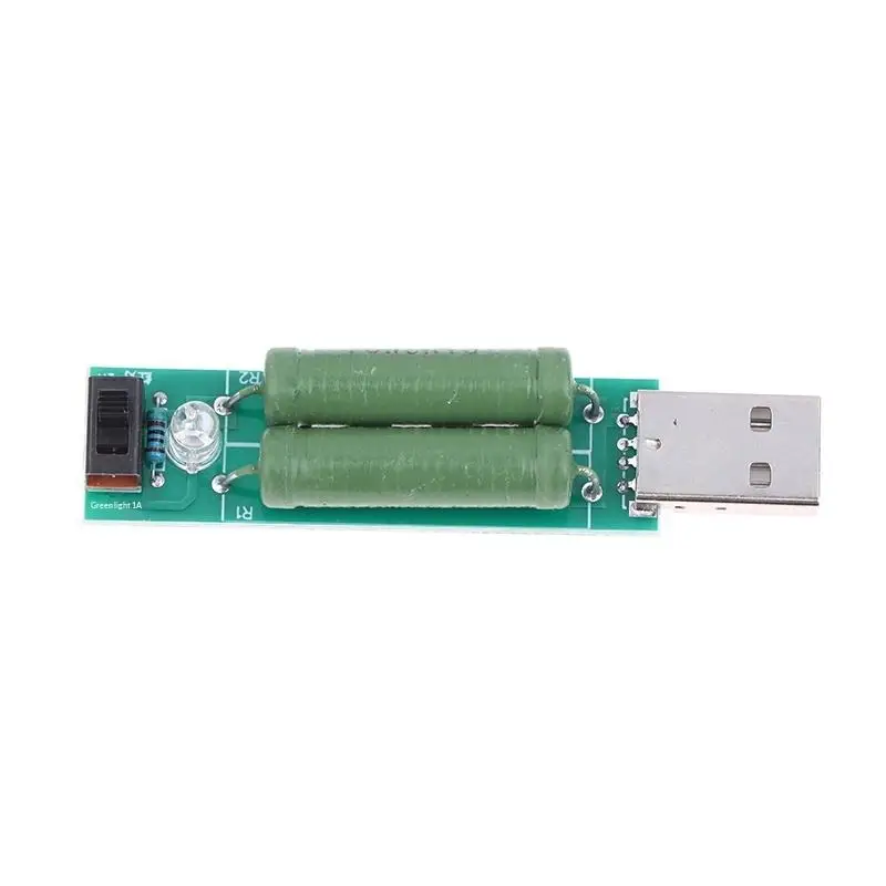 USB Load Tester Mini Power Bank Discharge Resistor W/Switch 2A/1A Resistance Tester Module Digital Current Voltage Meter Tester